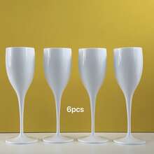 5盎司陶瓷香槟杯 - 不易碎高脚杯，可重复使用 - 时尚现代，适合居家、婚礼、烘焙、情人节、儿童派对、周年纪念、父亲节、母亲节、复活节、假日野餐、新年派对等场合 - 查看 9