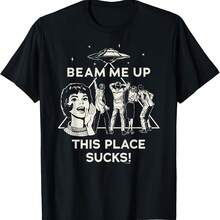Stranger Thin:Gs Season 5 Beam Me Up Officially Licensed T-Shirt - 黑色 - 查看 1
