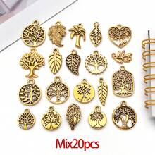 1pack Tree Leaf Charms Pendants, Branch Leaves Charms Metal Alloy Leaf Beads Antique Bronze Dangle Charm For Spring Earring Bracelet Necklace Kaychain Jewelry Making - Multicolor - View 13