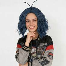 Tóc giả ngắn màu xanh ngọc lam, xoăn gợn sóng với phần mái hình ăng-ten, kẹp tóc màu hồng tùy chọn, tóc giả bob tổng hợp chịu nhiệt dành cho nữ, thích hợp cho các buổi tiệc, hội nghị anime, cosplay nhân vật phim, lễ hội và các sự kiện theo chủ đề. Kiểu dáng tự nhiên, chất lượng cao, dễ tạo kiểu. - Nhiều màu - Xem 12