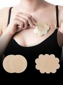 Nipple Covers For Women Invisible Nipple Tape Disposable Hypoallergenic Disposable Adhesive Nipple Pasties No-Show Breast Petals Stickers For Backless Dresses Wedding Gowns And Summer Tops Women's Lingerie Underwear Accessories Travel Essential For Outdoor Beach Office Back To School - Champagne - View 6