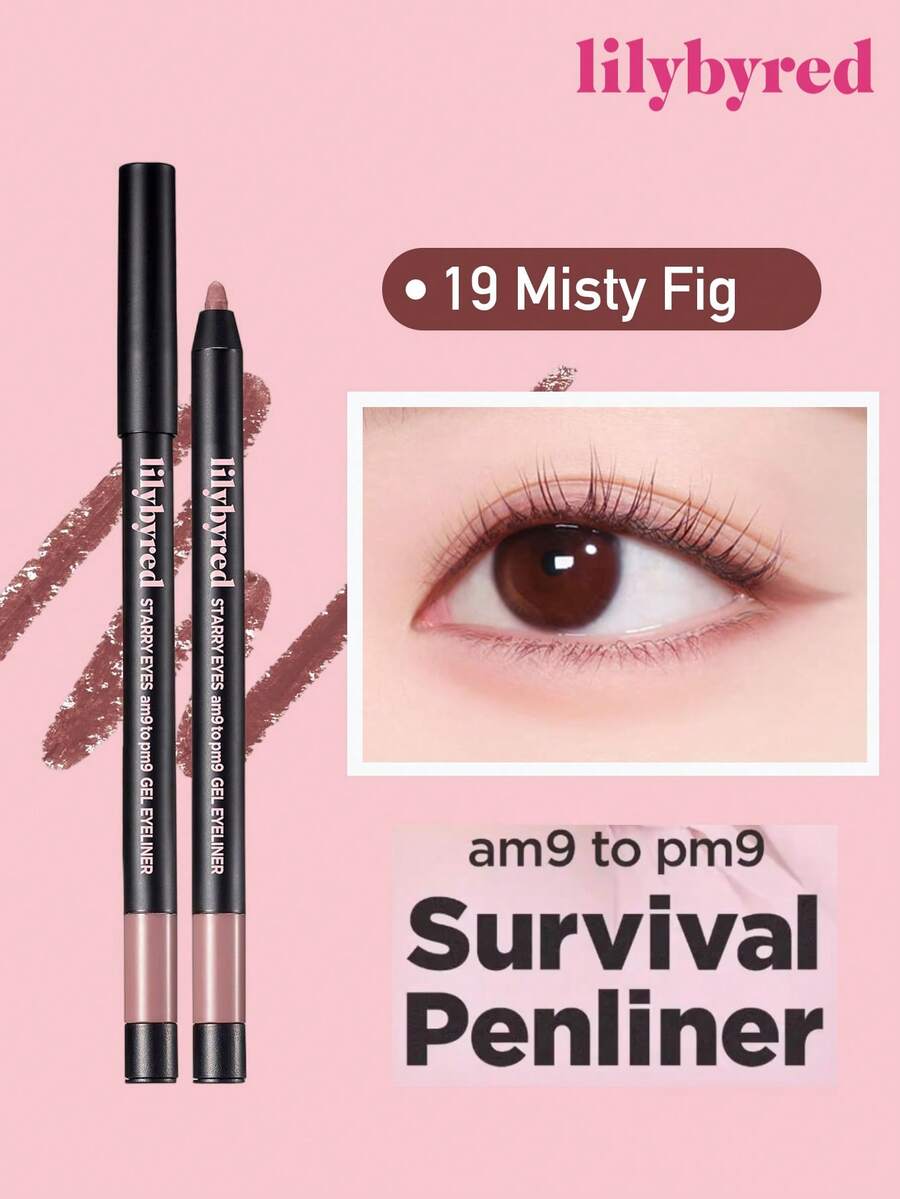 lilybyred K-Beauty Starry Sky Eyeliner Pen, Gel Eyeliner Pen From AM 9 To PM 9, Built-In Sharpener, Creamy Texture, Easy To Apply, Smooth And Vivid Color, Nourishing, Waterproof And Sweat-Proof, Korean Makeup - 19 Misty Fig - 查看 1