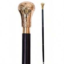 Replica Of Bat  Wal Cane Wooden Wal Stick Andmade  Knob Andle Wal Cane  Men And Women Black And Gold 37.5 Inc - Blackgold - 查看 6