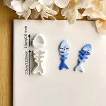 2/4 Stück Ozean-Tier-Themen Polymer Ton Ausstecher, enthält Formen wie Schildkröte, Muschel, kleiner Fisch, für DIY dekorative Ohrringe, Broschen, Anhänger, Keramik, Sommer Strand Urlaubsstile, DIY Ohrring Anhänger Handwerks-Keramik-Set - Weiss - Übersicht 12