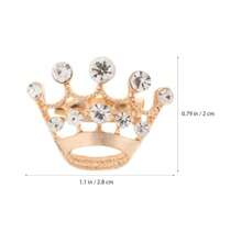 Crown Brooch Pin With Rhinestone Tiara Design Mini Sparkly Gold Crown Lapel Pin For Women Men And Girls Elegant Accessory For Jackets Party Dresses Pageants Weddings And Birthdays 1.10X0.78X0.47 Inch - như hình - Xem 2