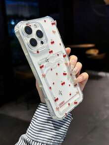 1pc Cherry Painted Transparent Card Holder Multifunctional Wallet With Wrist Strap, Thick Shockproof Phone Case Compatible With IPhone 17/17 Pro/17 Pro Max, 16/11/16 Pro/16 Plus/16 Pro Max/16e, 15 Pro Max, 13/14/12/XS/XR/7G/8P, Galaxy S25/S25 Plus/S25 Ultra, A16/A36/A26/A56/A50, 11/12 Pro/12/12X/13 Pro/14 Pro/15 Pro/X3 Pro, 10/9/Note 9/12C/Note 11 Pro/Note 8 Pro/9C/9A - 規格7(1件) - 查看 3