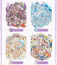 3.0 Version Tilado Miniature Scene Collection Book 3.0 - 15 Sticker Sheets, 10 Backing Cards, 10 Reference Images, 1 Tweezers, 3D Miniature House Crafting Kit For DIY Collages, Art Stickers, Housewarming Scrapbook Supplies - 粉紅色 + 紫色 + 鑷子 - 查看 9