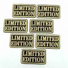 7pcs LIMITED EDITION Golden Letter Embroidery Iron On Patches, Inspirational Phrases Iron On Patches For Clothes, Hats, Jeans, Backpacks, Etc - B - View 5