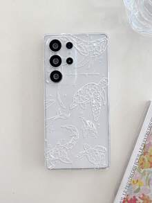 1pc Fashionable Creative Summer Ocean Line Sea Turtle Whale Star Letter Pattern Transparent Soft TPU Phone Case, Anti-Fall Anti-Scratch Anti-Fingerprint, Camera Lens Protection Suitable For Samsung, Nothing, Pixel, - Multicolor - View 5