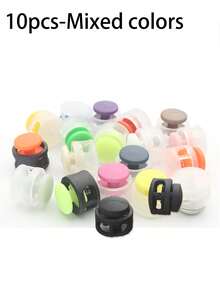 10个免系鞋带扣 - 耐用塑料快拆夹，适用于运动鞋和休闲鞋，轻便易携，高品质扣环，多种颜色可选，坚固的双孔绳锁，可固定抽绳，弹簧夹可固定鞋带、伞绳、连帽衫和裤子，鞋夹可用于鞋子装饰，轻松实现免系固定，扣环设计简洁，易于安装。 - 彩色 - 查看 11