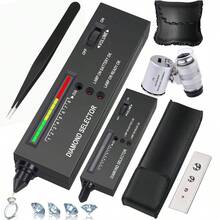 KLONKEE Professional Diamond Tester Pen, High Precision Jewelry Diamond Tester, Electronic Diamond & Gemstone Tester With 60X Magnifier Tool Kit, Suitable For Beginners And Professionals, Including Jewelry Tweezers (Diamond Tester Pen) - Multicolor - View 2