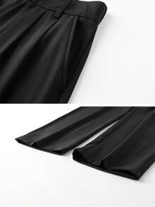 男士夏季POLO衫套装，休闲T恤上衣和时尚及膝短裤 - 黑色 - 查看 8