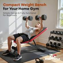 FLYBIRD Basic Weight Bench For Home Gym, 8 Backrests Adjustable Bench With 660LBS Weight Capacity For Chest Shoulders Arms Muscles, Foldable And Compact For Small Space Apartment Room - 經典黑 - 查看 2