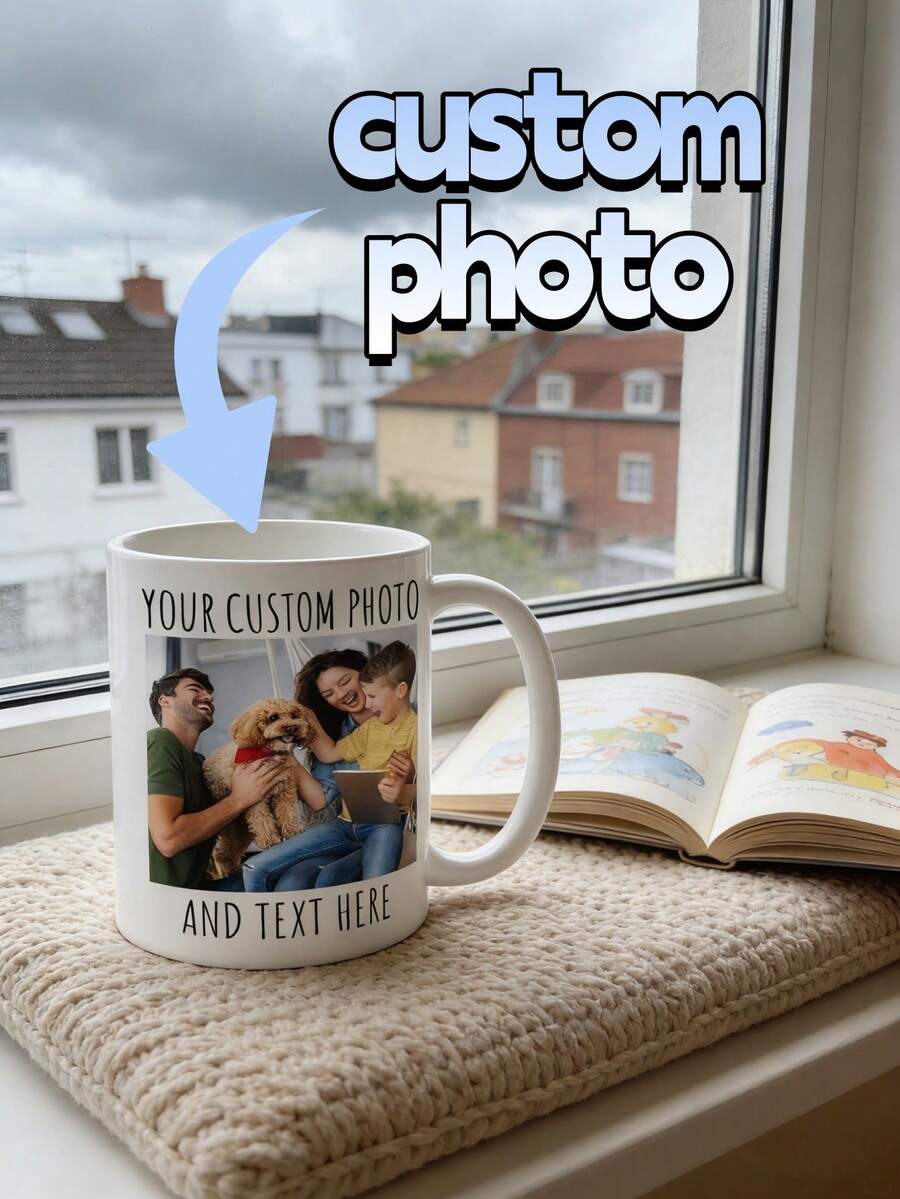 1Pc Personalized Family Coffee Mug – Custom Name & Photo Ceramic Cup, Microwave & Dishwasher Drinkware, Warm Housewarming Gift For Family, Parents & Kids, Cozy Home Office Daily Use, Birthday & Holiday Present - Multicolor - View 1