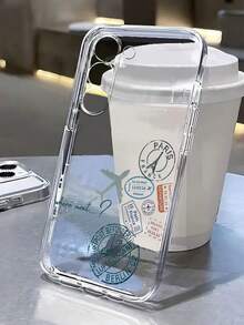 飞机图案透明极简时尚创意防震手机壳，兼容 17/17 Pro/17 Pro Max、16/11/16 Pro/16 Plus/16 Pro Max/16e、15 Pro Max、13/14/12/XS/XR/7G/8P、Galaxy S25/S25 Plus/S25 Ultra、A16/A36/A26/A56/A50/A12/A32 - 彩色 - 查看 7