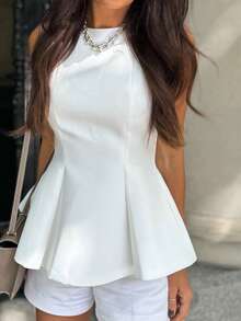 Look Polly Women's Y2K Summer Camisole, White Thick Strap Knotted Camisole, Sleeveless Sexy Top, Suitable For Beach, Vacation, Dating, Outfit - White - View 6