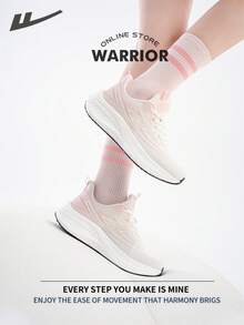 WARRIOR 女式时尚复古运动鞋，春夏舒适跑步鞋，简约休闲又不失时尚感，四季皆宜，耐磨耐穿，适合全天穿着的训练鞋，软底设计。 - 白/粉 - 查看 9