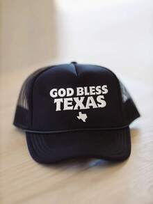 1顶Y2K刺绣“上帝保佑德克萨斯”网眼卡车帽，透气可调节高尔夫遮阳帽，男女夏季均适用 - 刺繡 - 查看 10