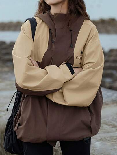 CAMEL CROWN Outdoor Casual Punching Jacket, Auger Punching Jacket Men And Women With The Same All-Weather Hard Shell Jacket Jacket Waterproof Outdoor Mountaineering Clothing