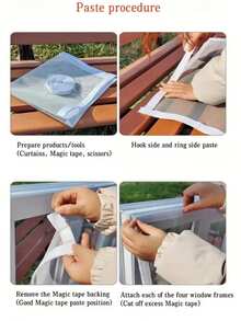 Summer Mosquito Net Screen, Easy Installation Without Drilling, Available In Multiple Sizes - White Net White Edge - View 9