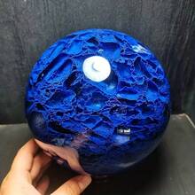 1pc Blue Quartz Sphere-A Hand-Polished And Carved Mineral Specimen, A Unique Holiday Gift For Christmas, Halloween, Valentine's Day, Easter, And Thanksgiving. - Multicolor - View 3