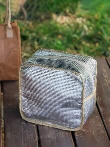 1个保温午餐袋，防水牛皮纸袋，内衬铝箔，大容量可重复使用午餐手提袋，男女通用午餐盒袋，适用于工作、学校、野餐、露营和食物储存 - 棕色 - 查看 4