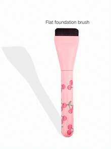 1支樱桃印花软柄无痕遮瑕刷，超薄粉底刷，新手适用面膜刷 - 彩色 - 查看 5