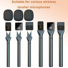 Nouveau microphone sans fil en métal avec poignée et boîte de rangement carrée, adaptateur de microphone sans fil pour interview, adaptateur de microphone sans fil portable, convient pour la vidéo, les interviews, les podcasts, la création de contenu, compatible avec divers microphones cravate sans fil - Multicolore - Voir 5