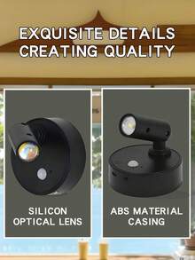 LED充电壁灯，磁吸式聚光灯，遥控调光，黑白两色可选，床头阅读灯，无线免打孔，360°旋转触控，内置2000mAh锂电池，非防水ABS塑料材质。 - 旋轉射燈 - 查看 6