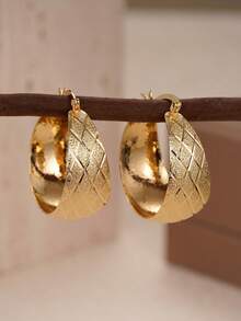 1 Pair Fashion Hoop Earrings For Women For Party Engagement Anniversary Jewelry Valentine's Day Gift - 1# - View 2