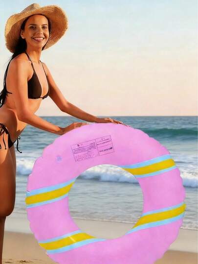 Anillo de natación inflable de 1/2 juego disponible en varios colores, incluye bomba de pie - anillo de natación para adultos con cintura engrosada, diseño inflable portátil - varios tamaños disponibles - adecuado para vacaciones en la playa, entrenamiento de natación, entrenamiento en grupo