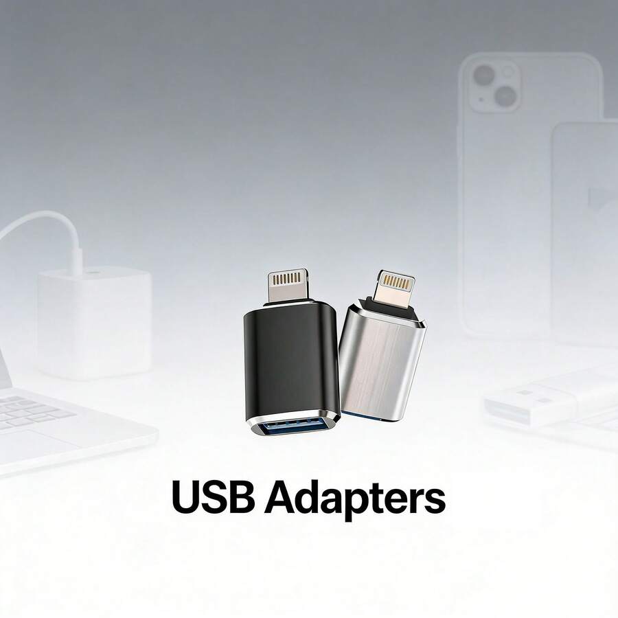 快速充电 USB 母口转 Lightning 公口适配器转换器,USB 适配器,便携式迷你读卡器,U 盘,鼠标,键盘集线器,MIDI 转换器,U 盘适配器,兼容 14 Pro Max/14 Pro/14 Plus/14/13/12/11 系列,即插即用,春季礼物 - 彩色 - 查看 1