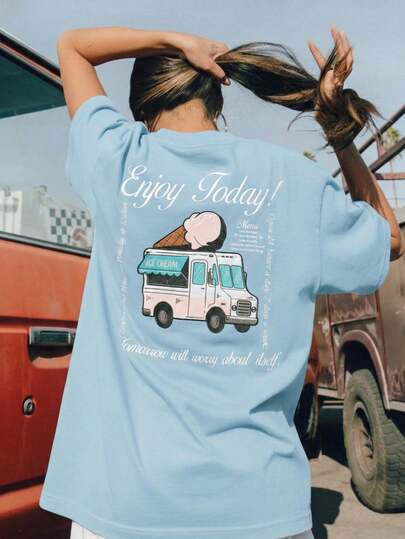 Camiseta estilo japonés "Samurái", ajuste regular con gráfico vintage de espada de samurái, cómoda parte superior de manga corta inspirada en el bushido, cuello redondo único estilo anime, ropa de calle genial para chicas