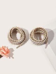 1 Cặp dây giày trang trí bằng chỉ kim loại nhiều màu sắc, không co giãn, dài 120cm, thích hợp cho giày thể thao, bốt và giày trượt băng. Chỉ bao gồm phụ kiện giày/dây giày, không bao gồm giày. - Màu tím - Xem 6