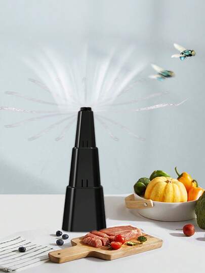 多功能旋转驱蚊风扇，采用物理温和驱蝇方式，通过柔软旋转的扇叶有效驱赶蚊蝇，适用于室内餐厅、家庭餐桌、户外露台、派对烧烤、露营野餐等场所。