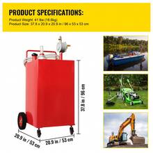 Réservoir/Boîte d'essence - 30 Gallonen (environ 114 litres), 4 Räder, Rot - Voir 7