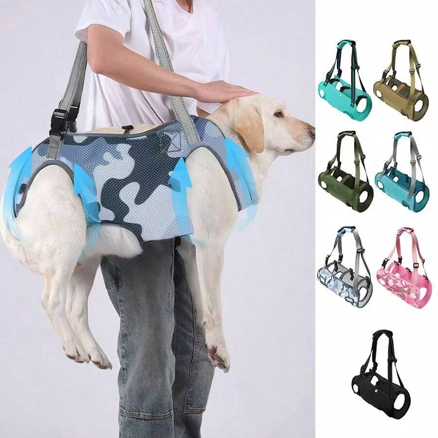 Full-Coverage Abdominal Support Vest Designed For Senior, Disabled, And Injured Dogs, Suitable For Dogs Needing Mobility Support. Durable, Adjustable Straps Ensure A Secure Fit. Helps With Standing, Walking, And Stair Climbing Recovery. Made Of High-Density, Wear-Resistant, Breathable Material. Perfect For Daily Exercise And Rehabilitation Training. An Essential Pet Recovery Aid For Pet Owners To Help Their Furry Friends. Available In 7 Colors Including Black And Camouflage Blue, From Smallest S To Largest XXL.
