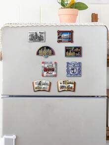 1pc Scenic Spot Fridge Magnet, Resin 3D Embossed Refrigerator Magnet, Travel Souvenir - Magnetic Sticker - View 4