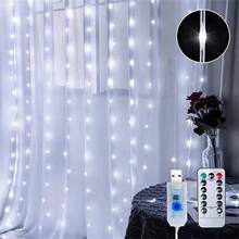 1pc USB Powered Curtain Lights, 600/300/200/100 LED String Lights, 8 Modes, Suitable For Birthday, Wedding, Party, Room, Window, Holiday Decoration (Remote Control Batteries Not Included) - USB Plug - View 15