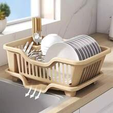 1 件装家用厨房碗架，加厚沥水碗架收纳架，厨房水槽整理架，橱柜碗碟架，沥水筷架 - 彩色 - 查看 3
