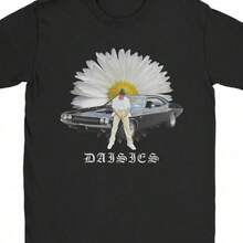 Justins Biebers Swag Album T Shirts Cotton Tops Leisure Short Sleeve Round Collar Tees 4XL 5XL T-Shirt - 黑色 - 查看 1