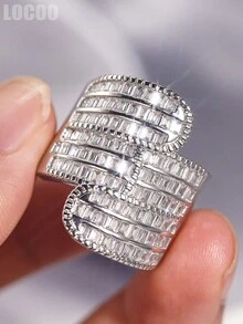 1 PC Pretty Cubic Zirconia Ring For Women For Wedding Engagement Anniversary Party Jewelry Valentine's Day Gift - 1# - View 6