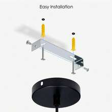 1PC 10cm/12cm Industrial Rewind Ceiling Canopy Kit, Single Hole Extra Depth And Width Ceiling Plate For Pendant Light Or Chandelier - Black - View 5