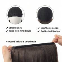 日常头带假发一体式女士长直发，长水波纹卷发，半头套，自然透气 - 彩色 - 查看 5