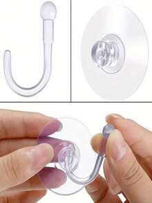 20pcs (3cm) Transparent Plastic Suction Cup Hooks - Firmly Adheres, Waterproof - Suitable For Windows, Glass, Shower Rooms, Bathroom And Kitchen Walls - Great For Daily Use, Holidays, Parties And Carnival Decorations - White - View 8
