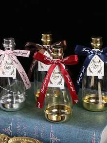 5pcs Champagne Bottle Candy Boxes - Plastic Gift Containers For Weddings, Birthdays And Parties - Perfect For Party Favors, Mother's Day, Christmas, Valentine's Day And More - Transparent Drifting Bottle - View 7