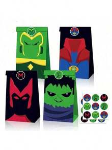 Marvel 12pcs/Set, Superhero Spider Man Iron Man Gift Bag, Cartoon Themed Candy Bag, Party And Holiday Birthday Decoration Bag, Candy Bag, Trick Or Treat, Gift Party Supplies, Suitable For Birthday Gifts, Graduation Season Gifts, And Holiday Party Gifts(Random Style) - Multicolor - View 4