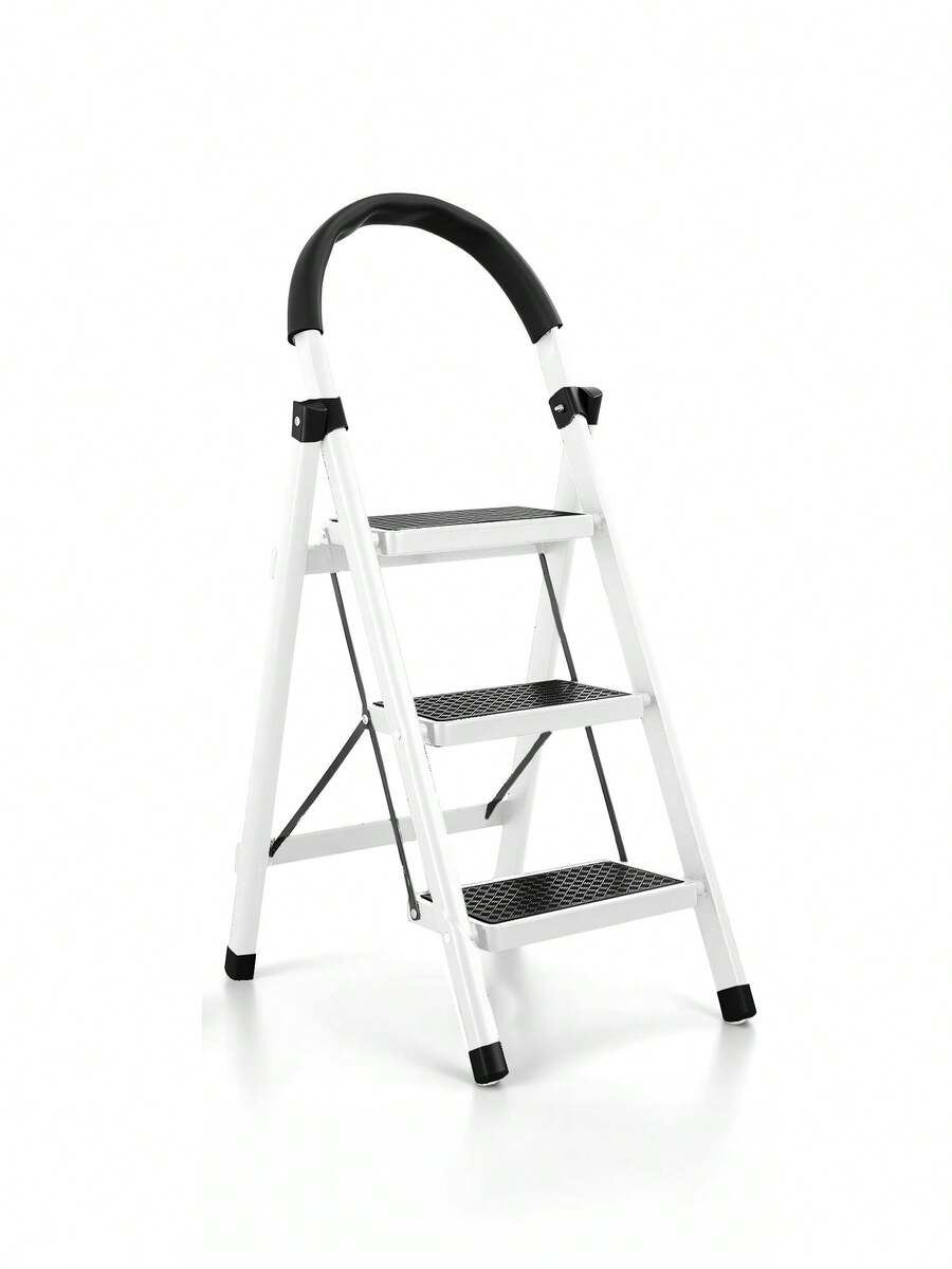 Escalera De Acero Tubular Tipo Tijera Plegable 3 Escalones Colo - A - Ver 1