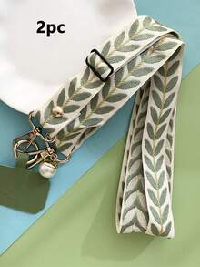 Adjustable Long Crossbody Phone Lanyard Strap With Wide Fabric Faux Pearl Pendant Decoration For Women Fit For Phone Shoulder/Neck Hanging Wallet Purse Wallet - Multicolor - View 12