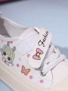 A Pair Of Boys' And Girls' Canvas Shoes, Autumn New Style, Children's Cloth Shoes, Girls' Spring And Autumn Shoes, Kindergarten Children's Soft Soled Board Shoes, Girl's Shoes Suitable For All Seasons - White - View 8